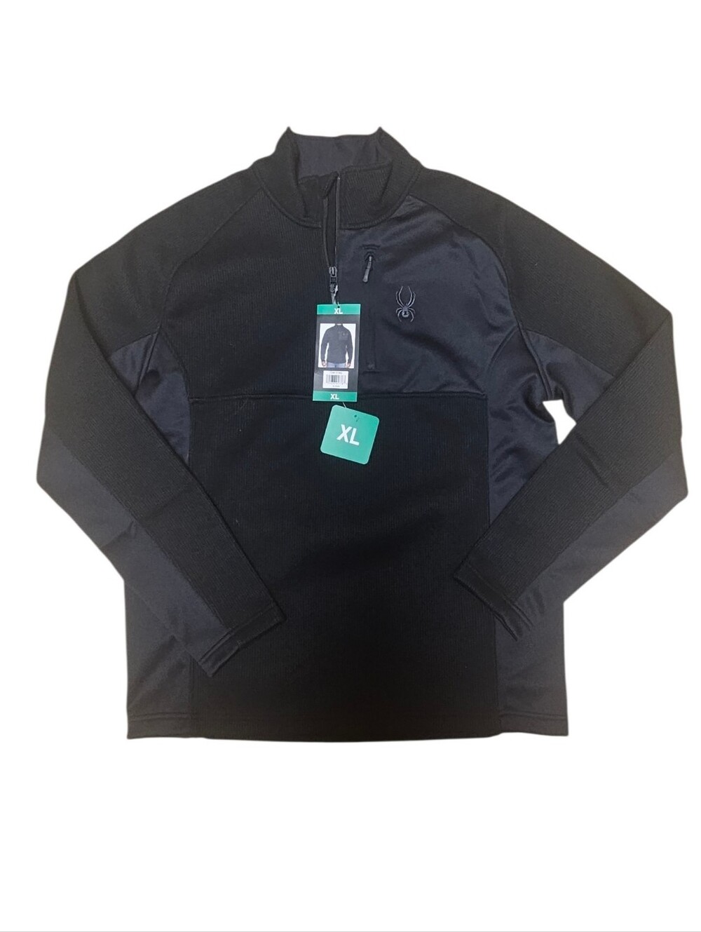 Spyder Bandit Half Zip Fleece Lined Jacket Black Mens Size XL